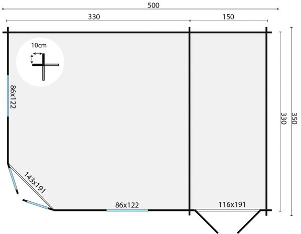 Gartenhaus Helge 500x350 cm